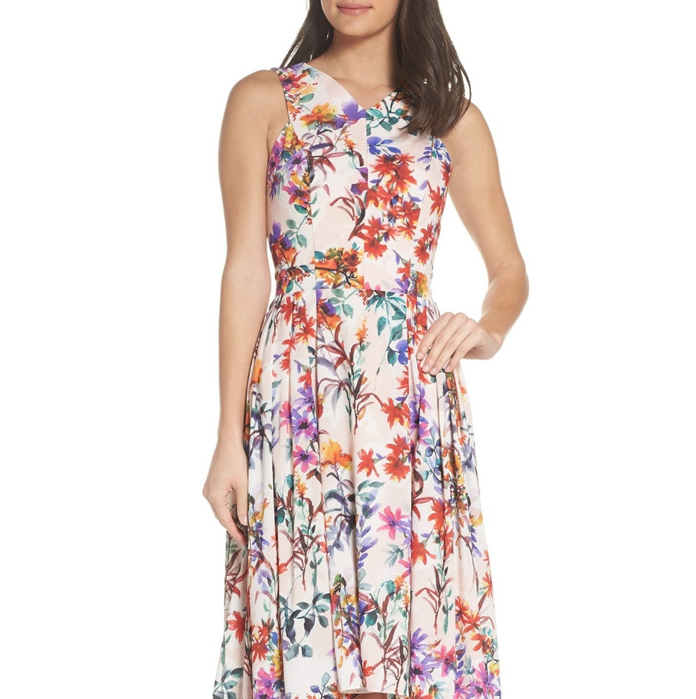 Adelyn Rae Floral Cross Back Dress